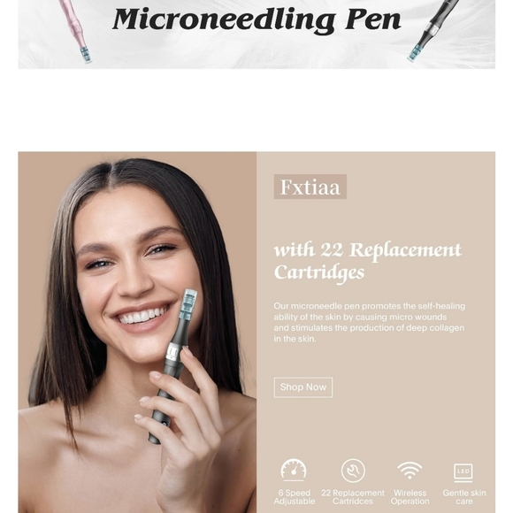 Fxtiaa Microneedling Pen with Cartridges. Professional Wireless Derma Pen